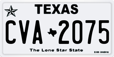 TX license plate CVA2075