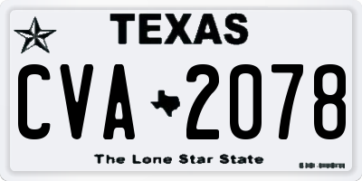 TX license plate CVA2078
