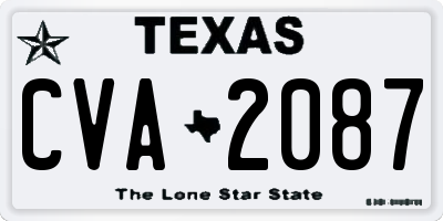 TX license plate CVA2087