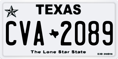 TX license plate CVA2089