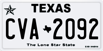 TX license plate CVA2092