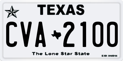 TX license plate CVA2100