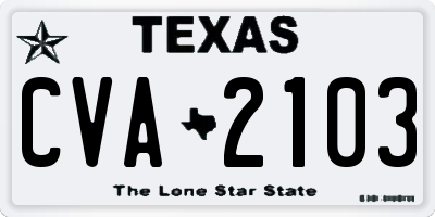 TX license plate CVA2103