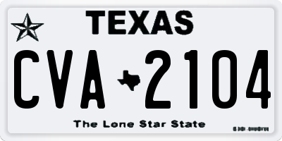 TX license plate CVA2104