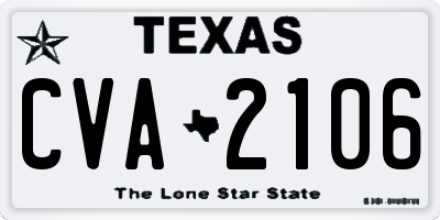 TX license plate CVA2106