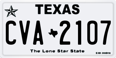 TX license plate CVA2107