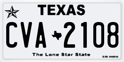 TX license plate CVA2108