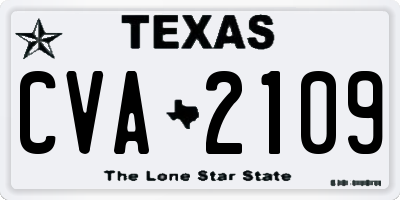 TX license plate CVA2109
