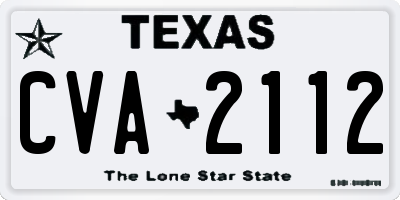 TX license plate CVA2112
