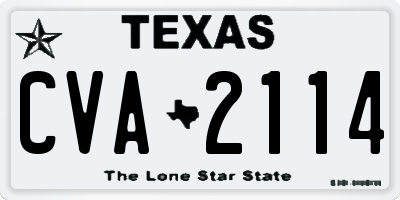 TX license plate CVA2114