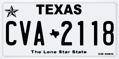 TX license plate CVA2118