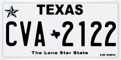 TX license plate CVA2122