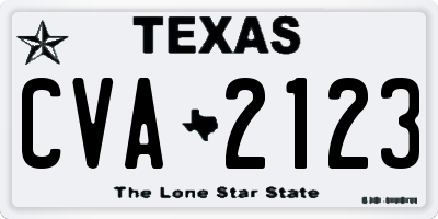 TX license plate CVA2123