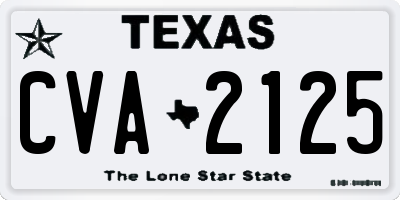 TX license plate CVA2125