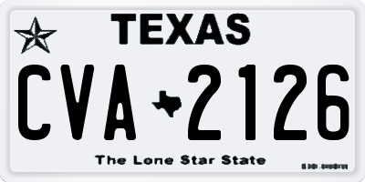 TX license plate CVA2126