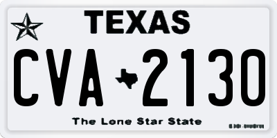 TX license plate CVA2130