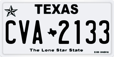 TX license plate CVA2133