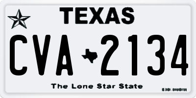TX license plate CVA2134