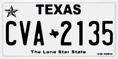 TX license plate CVA2135