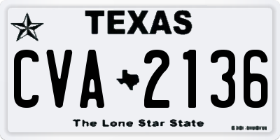 TX license plate CVA2136
