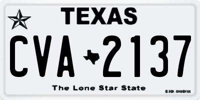 TX license plate CVA2137