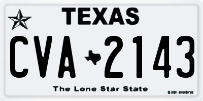 TX license plate CVA2143