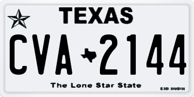 TX license plate CVA2144