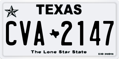 TX license plate CVA2147