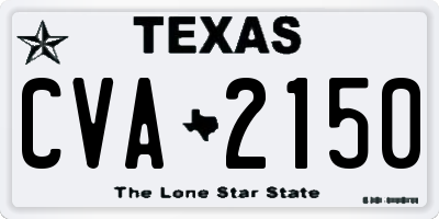 TX license plate CVA2150