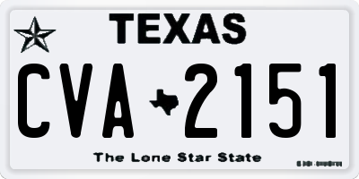 TX license plate CVA2151