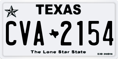 TX license plate CVA2154