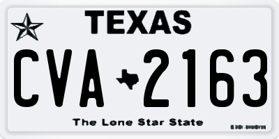 TX license plate CVA2163