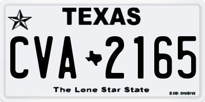 TX license plate CVA2165