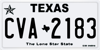 TX license plate CVA2183