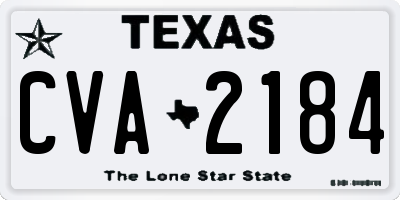 TX license plate CVA2184