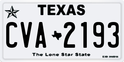 TX license plate CVA2193
