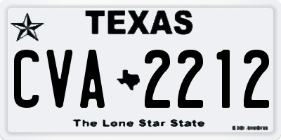 TX license plate CVA2212