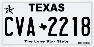 TX license plate CVA2218
