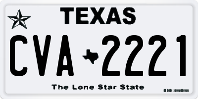 TX license plate CVA2221