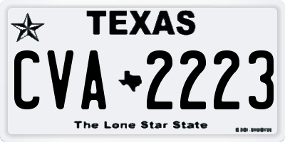 TX license plate CVA2223