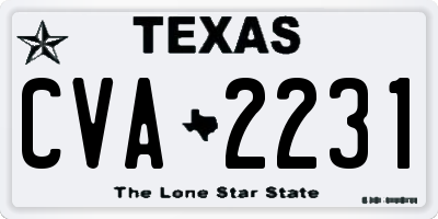 TX license plate CVA2231