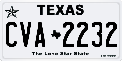 TX license plate CVA2232