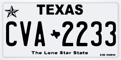 TX license plate CVA2233