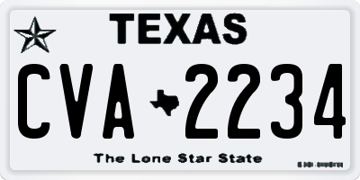 TX license plate CVA2234