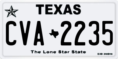 TX license plate CVA2235