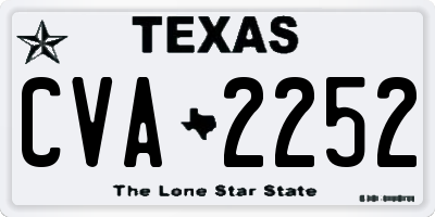 TX license plate CVA2252