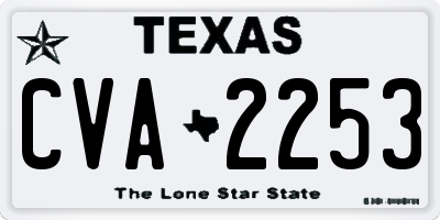 TX license plate CVA2253