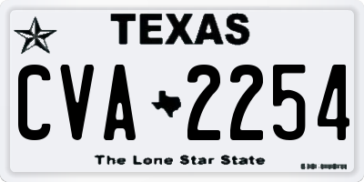 TX license plate CVA2254