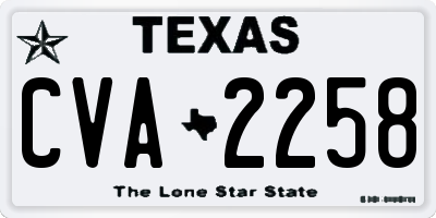 TX license plate CVA2258