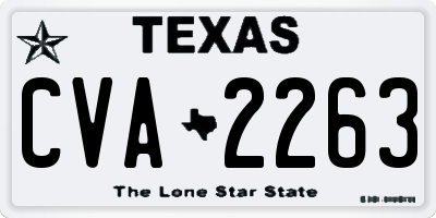 TX license plate CVA2263